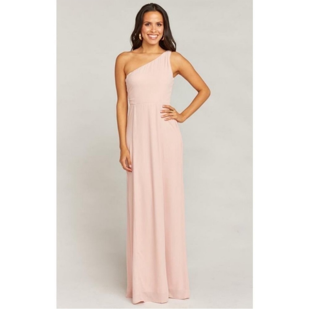 Show Me Your Mumu Eliza One Shoulder Dress in Dusty Blush Crisp Extra Small NWT